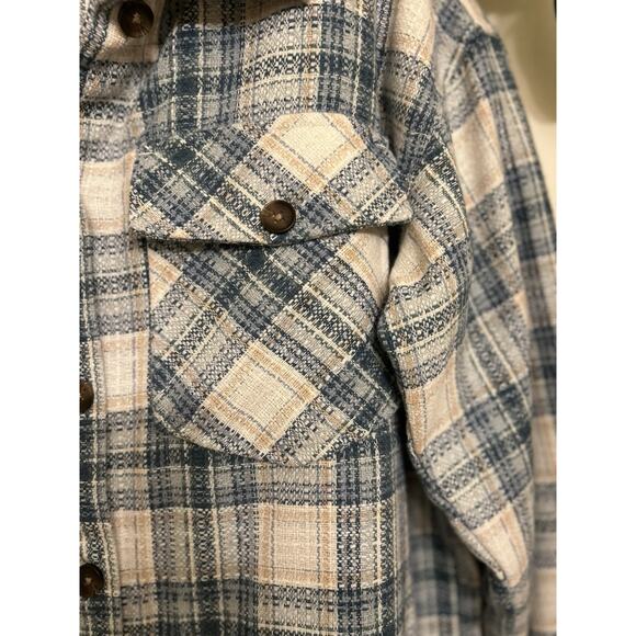 Boston Traders Shacket Plaid Green Womens Button M Outdoor Casual Comfort - Picture 5 of 16